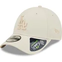beige-buet-snapback-kasket-med-beige-logo-9forty-repreve-fra-los-angeles-dodgers-mlb-fra-new-era