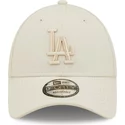 new-era-curved-brim-9forty-repreve-los-angeles-dodgers-mlb-beige-snapback-cap-with-beige-logo