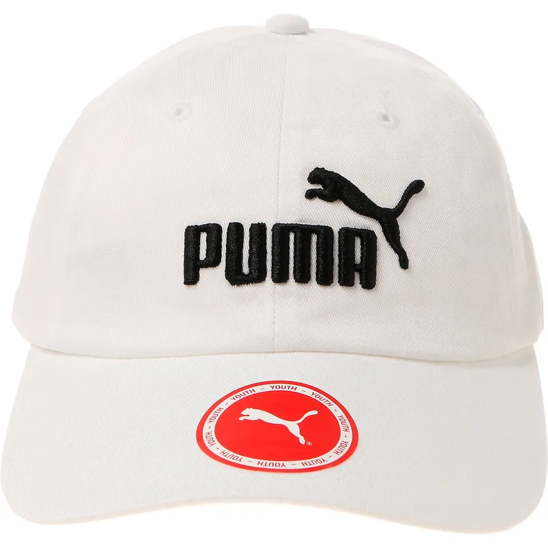 hvid-justerbar-buet-kasket-til-born-essentials-fra-puma