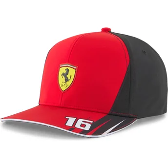rod-og-sort-snapback-kasket-sf-charles-leclerc-fra-ferrari-formel-1-af-puma