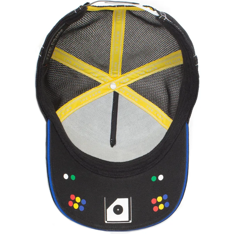 trucker-kasket-sort-og-bla-fro-big-mouth-puck-yeah-the-farm-fra-goorin-bros