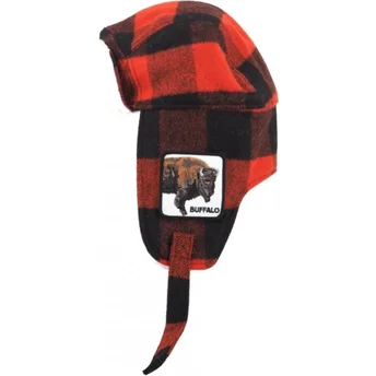 gorro-rod-og-sort-sherpa-boffel-buffalo-fluffalo-the-farm-fra-goorin-bros