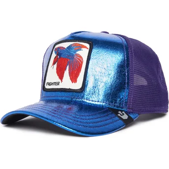 goorin-bros-the-farm-trucker-kasket-bla-og-violet-siamesisk-kampfisk-fighter-blue-light-metallic