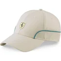 beige-justerbar-kasket-med-buet-skygge-sptwr-race-b-af-ferrari-formel-1-fra-puma