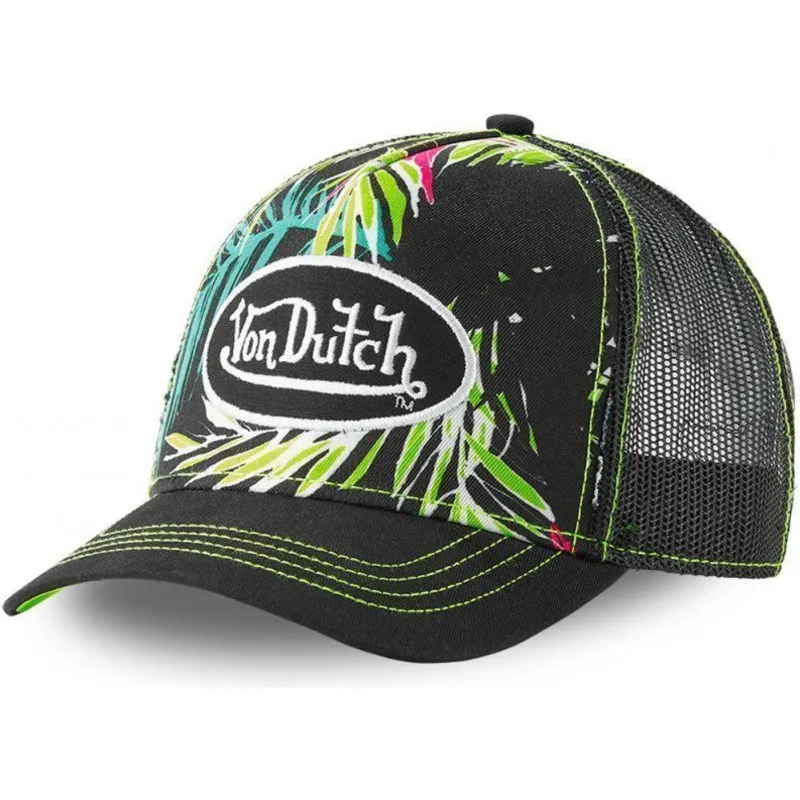 von-dutch-sort-og-gron-ahig-aop-trucker-kasket