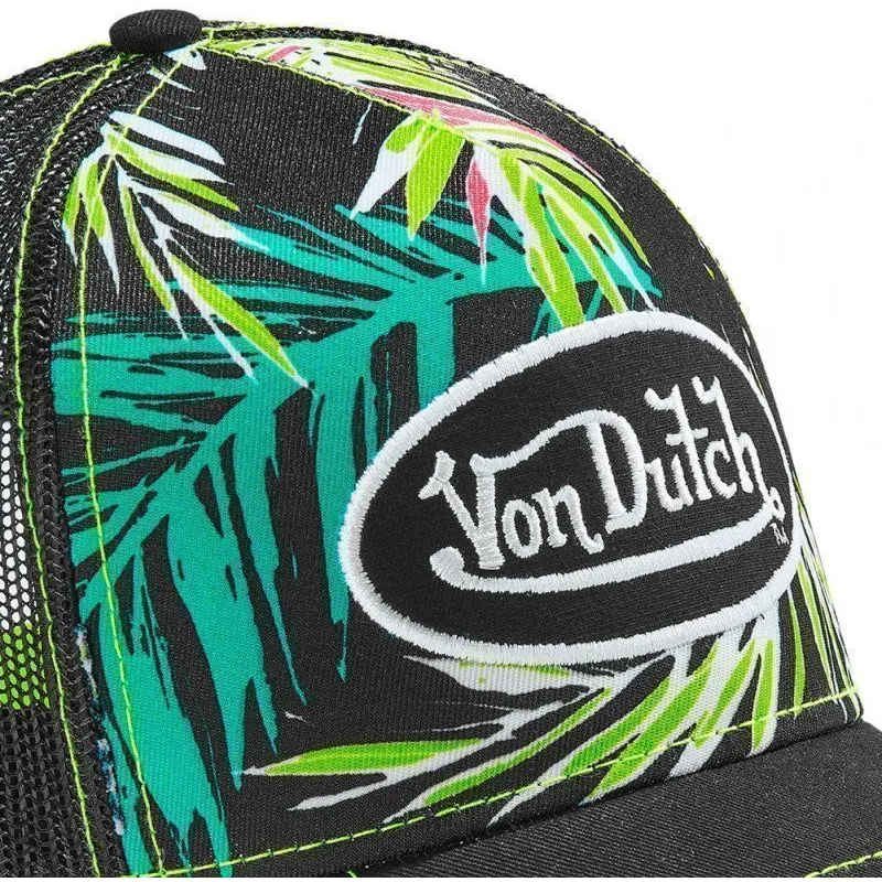 von-dutch-sort-og-gron-ahig-aop-trucker-kasket