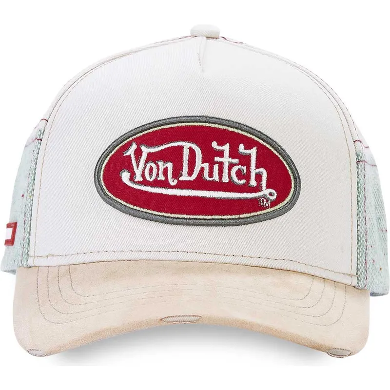 hvid-og-beige-buet-kasket-snapback-kys-fra-von-dutch