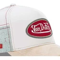 hvid-og-beige-buet-kasket-snapback-kys-fra-von-dutch