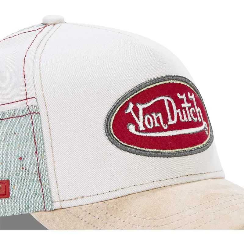 hvid-og-beige-buet-kasket-snapback-kys-fra-von-dutch