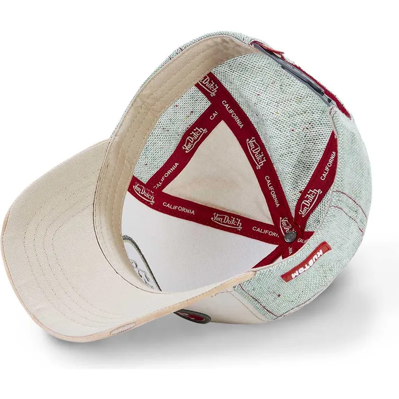 hvid-og-beige-buet-kasket-snapback-kys-fra-von-dutch