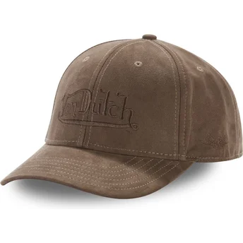 Von Dutch SUEDINE3 mørkebrun buet snapback cap