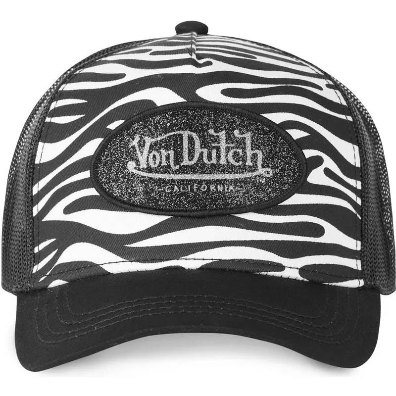 hvid-og-sort-trucker-kasket-zebr-wnr-fra-von-dutch