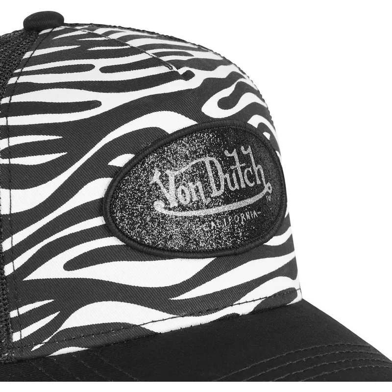 hvid-og-sort-trucker-kasket-zebr-wnr-fra-von-dutch