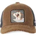 capslab-looney-tunes-tazmanienske-djaevel-fur1-taz2-brun-trucker-kasket-med-fleece