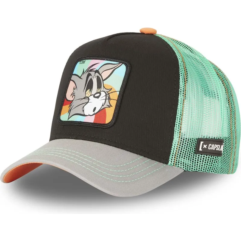 sort-gron-og-gra-trucker-kasket-tom-to6-looney-tunes-fra-capslab