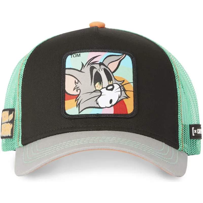 sort-gron-og-gra-trucker-kasket-tom-to6-looney-tunes-fra-capslab