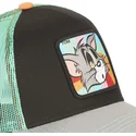sort-gron-og-gra-trucker-kasket-tom-to6-looney-tunes-fra-capslab
