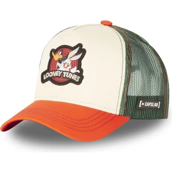 Capslab Bugs Bunny og Daffy Duck LO2 Looney Tunes Beige, Grøn og Orange Trucker Hat