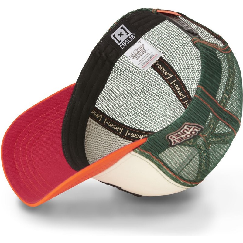 capslab-bugs-bunny-and-daffy-duck-lo2-looney-tunes-beige-green-and-orange-trucker-hat
