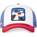 capslab-looney-tunes-silvestre-sy2-hvid-bla-og-rod-trucker-kasket