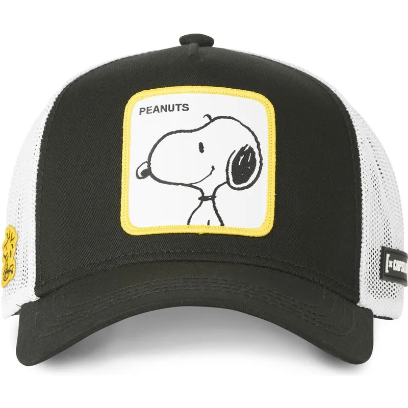 kasketter-buet-sort-snapback-snoopy-jordnodder-af-capslab
