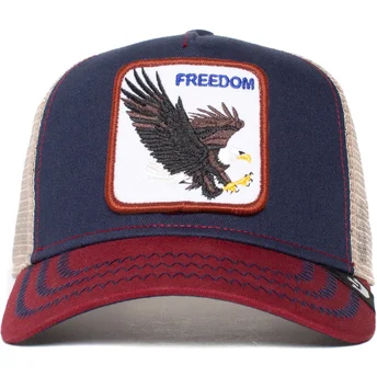 trucker-kasket-marinebla-og-rod-orn-the-freedom-eagle-the-farm-fra-goorin-bros
