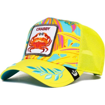 gul-trucker-kasket-med-krabbe-crabby-totally-clawsome-the-farm-fra-goorin-bros