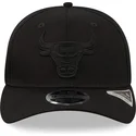 sort-curved-snapback-kasket-med-sort-logo-9fifty-tonal-stretch-snap-fra-chicago-bulls-nba-fra-new-era