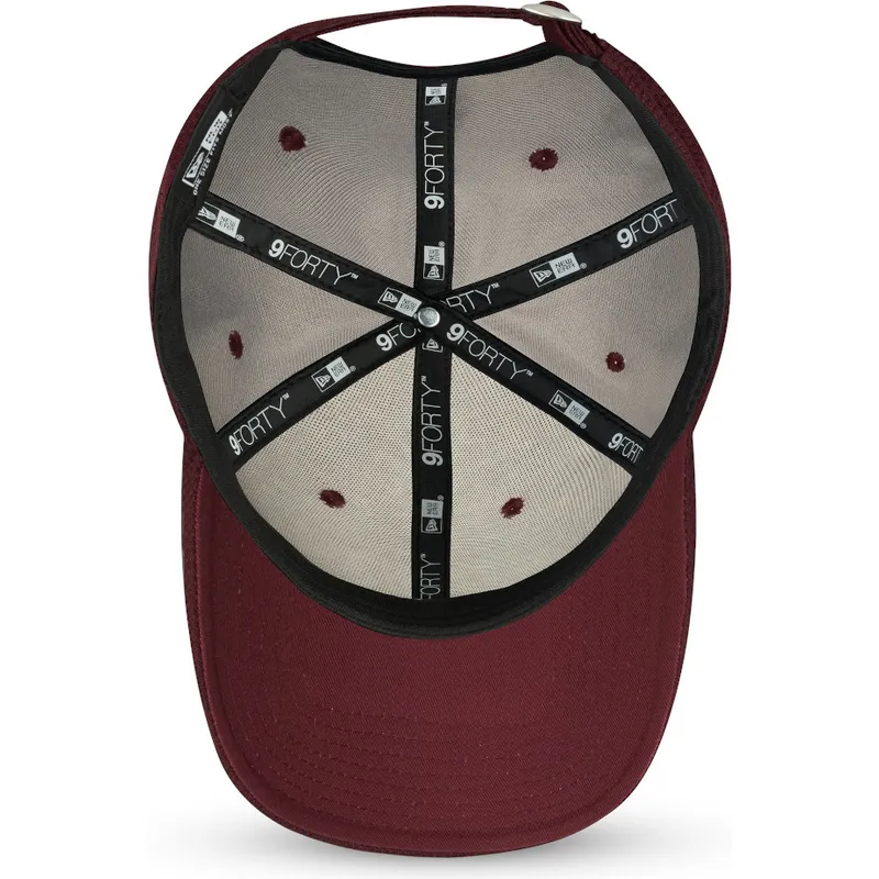 kasketter-buet-rod-justerbar-rem-granate-9forty-diamond-era-fra-new-york-yankees-mlb-af-new-era