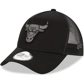 Sort trucker-kasket med sort logo 9FORTY A Frame Tonal fra Chicago Bulls NBA fra New Era