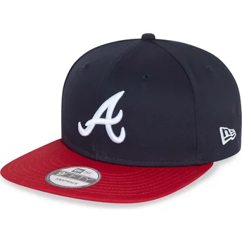 Atlanta Braves MLB New Era 9FIFTY Essential marineblå og rød snapback flad kasket