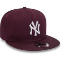 new-era-flat-brim-9fifty-essential-new-york-yankees-mlb-maroon-snapback-cap
