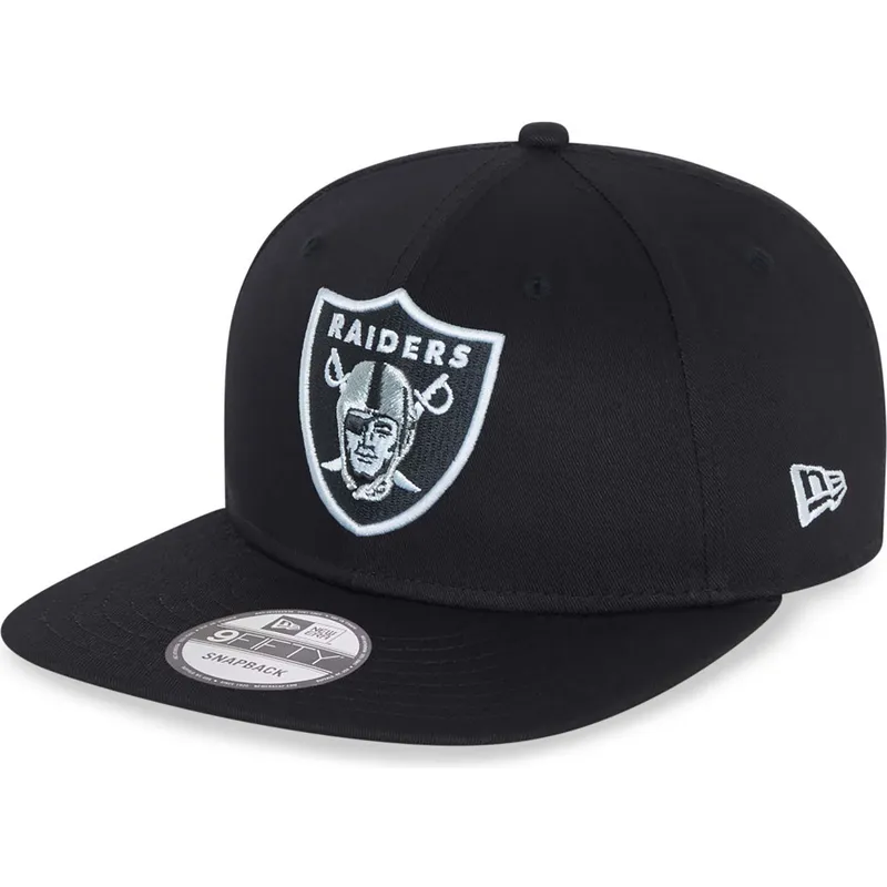 sort-flad-snapback-9fifty-essential-kasket-fra-las-vegas-raiders-nfl-fra-new-era