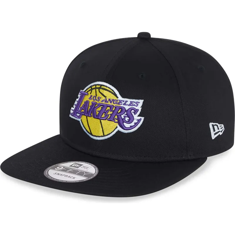 sort-flad-snapback-9fifty-essential-kasket-fra-los-angeles-lakers-nba-fra-new-era