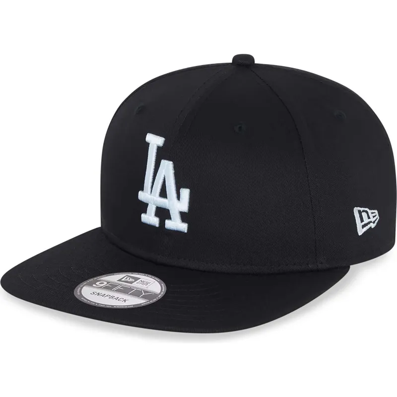 sort-flad-snapback-9fifty-essential-kasket-fra-los-angeles-dodgers-mlb-fra-new-era