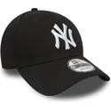 sort-justerbar-curved-kasket-9forty-essential-fra-new-york-yankees-mlb-fra-new-era