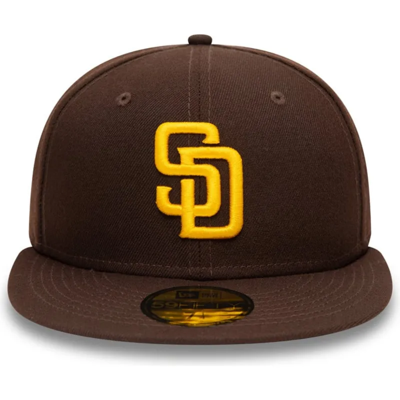 brun-fitted-59fifty-authentic-on-field-flat-cap-fra-san-diego-padres-mlb-af-new-era