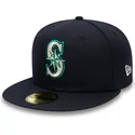 flad-marinebla-tilpasset-59fifty-authentic-on-field-kasket-fra-seattle-mariners-mlb-fra-new-era