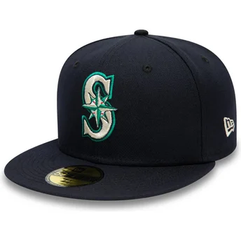 Flad marineblå tilpasset 59FIFTY Authentic On Field kasket fra Seattle Mariners MLB fra New Era