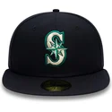flad-marinebla-tilpasset-59fifty-authentic-on-field-kasket-fra-seattle-mariners-mlb-fra-new-era