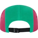 new-era-camper-polartec-fleece-justerbar-gron-og-lyserod-flad-kasket