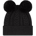 new-era-women-black-logo-cuff-double-new-york-yankees-mlb-black-beanie-with-pompom