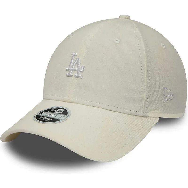 kasketter-buet-beige-justerbar-rem-9forty-cord-mini-fra-los-angeles-dodgers-mlb-af-new-era