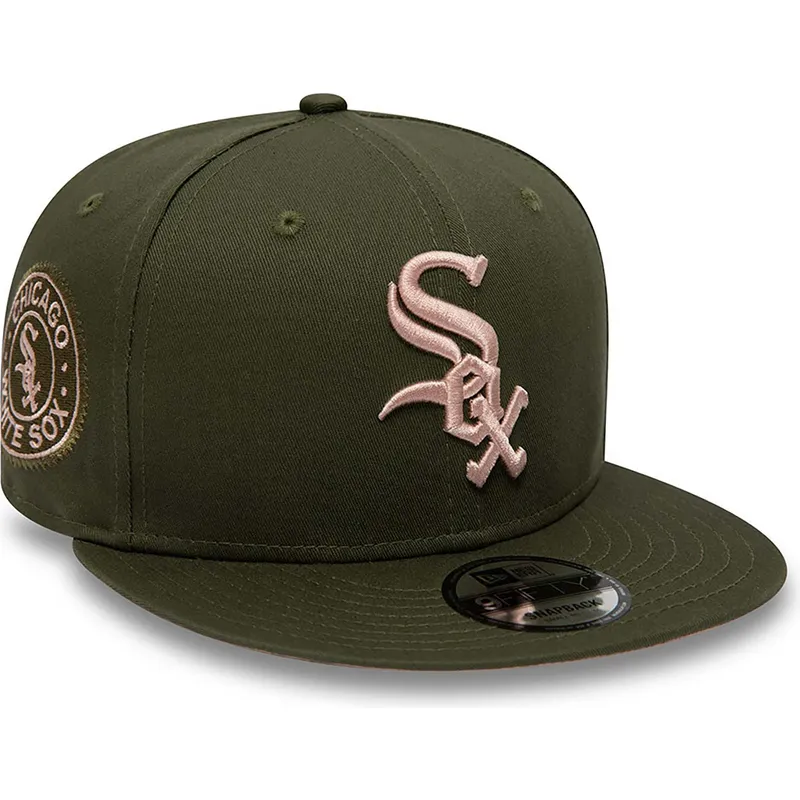 kasketter-flad-gron-snapback-rosa-9fifty-side-patch-fra-chicago-white-sox-mlb-af-new-era