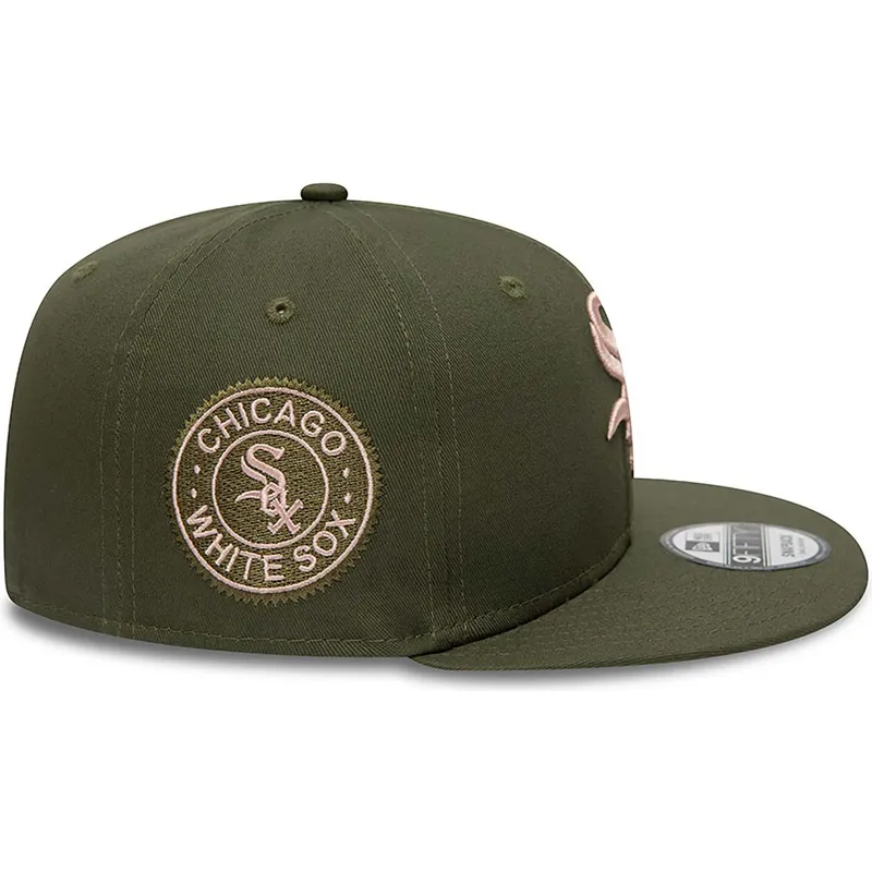 kasketter-flad-gron-snapback-rosa-9fifty-side-patch-fra-chicago-white-sox-mlb-af-new-era