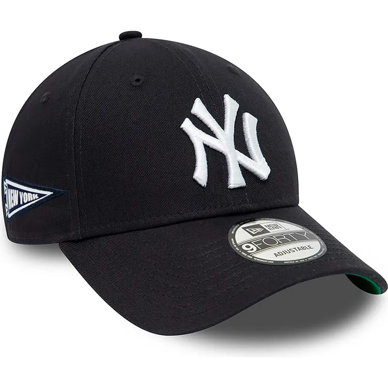 kasketter-buet-marinebla-justerbar-rem-9forty-team-side-patch-fra-new-york-yankees-mlb-af-new-era
