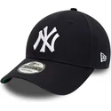 kasketter-buet-marinebla-justerbar-rem-9forty-team-side-patch-fra-new-york-yankees-mlb-af-new-era
