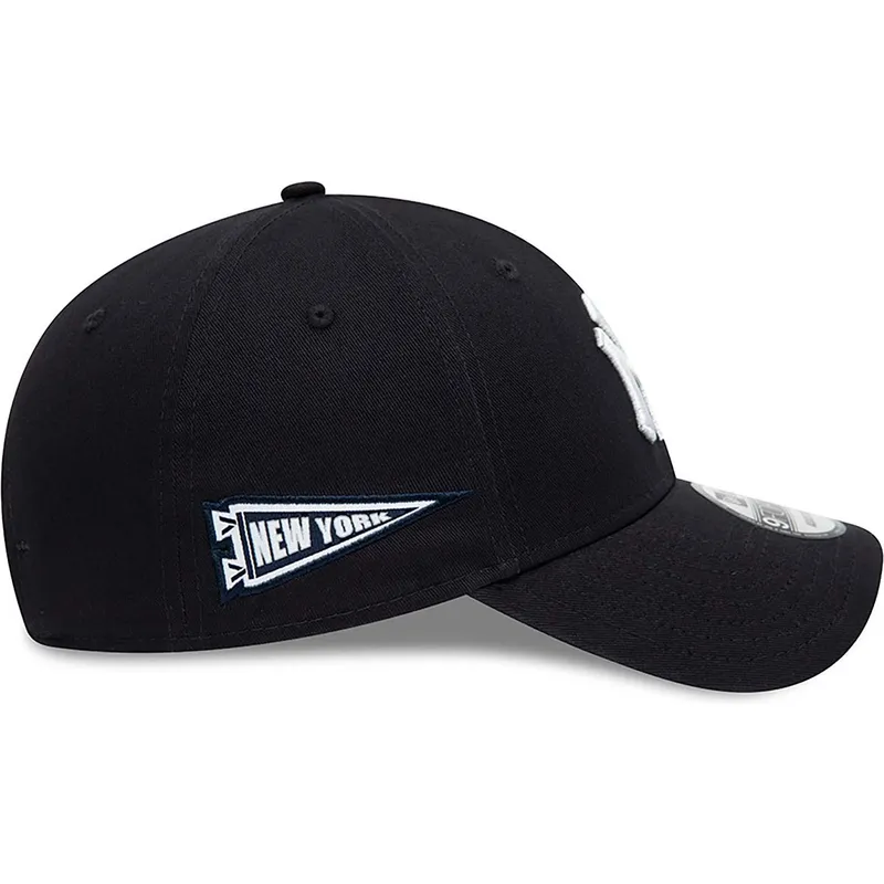 kasketter-buet-marinebla-justerbar-rem-9forty-team-side-patch-fra-new-york-yankees-mlb-af-new-era