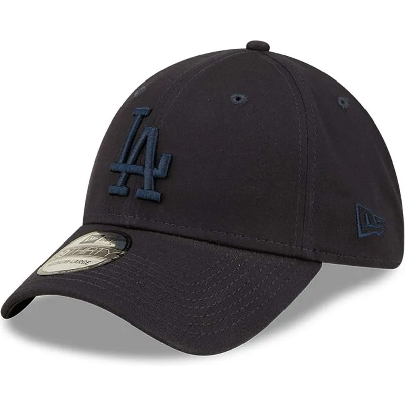 buet-marinebla-justerbar-kasket-med-marineblat-logo-39thirty-league-essential-fra-los-angeles-dodgers-mlb-fra-new-era
