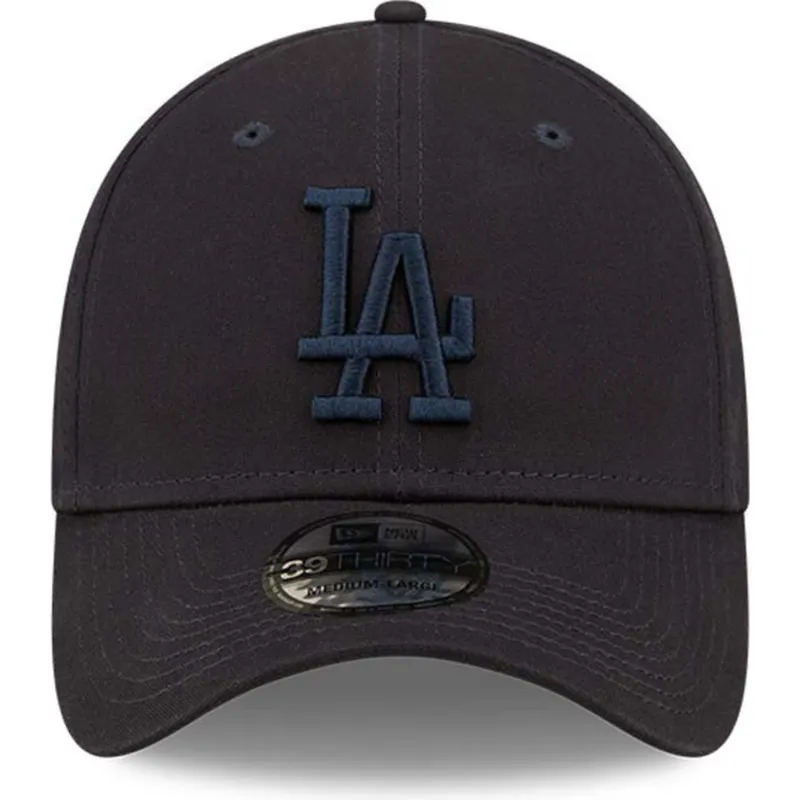 buet-marinebla-justerbar-kasket-med-marineblat-logo-39thirty-league-essential-fra-los-angeles-dodgers-mlb-fra-new-era